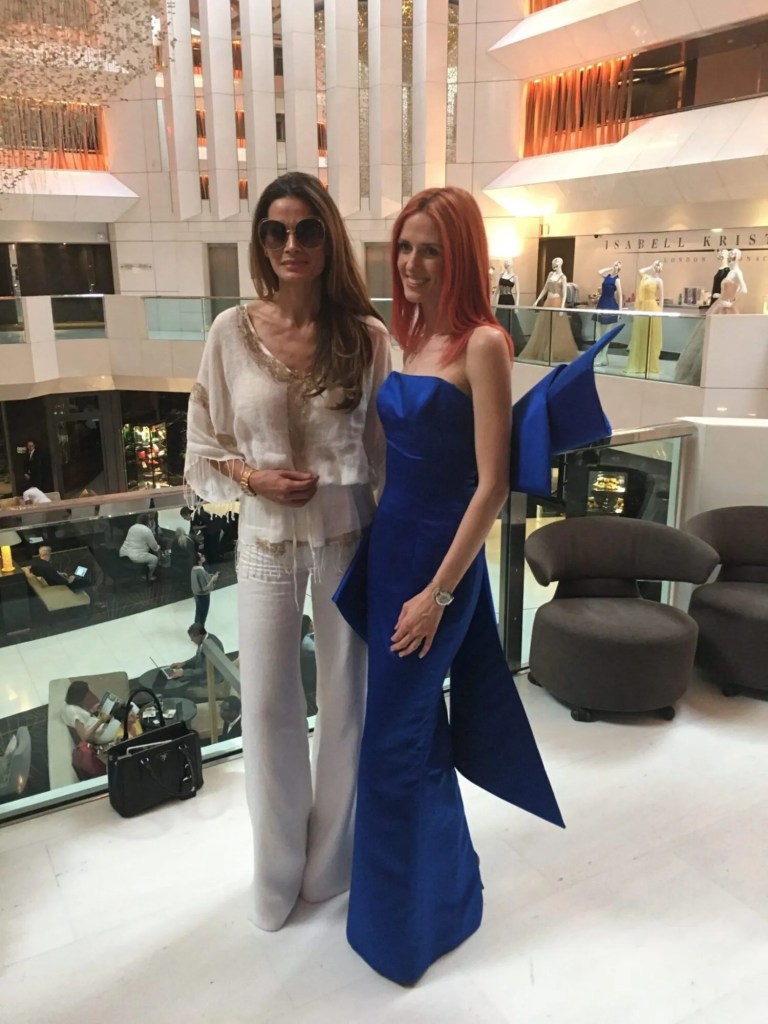 Isabell Kristensen and model during the Cannes Film Festival fashion show