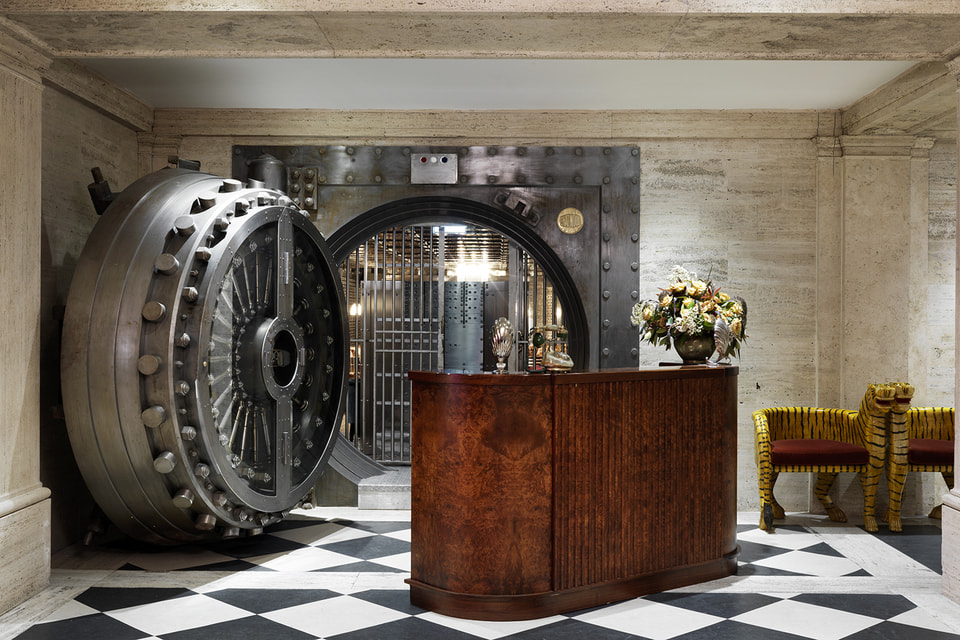 The Ned 20 ton door entrance to The Vault bar