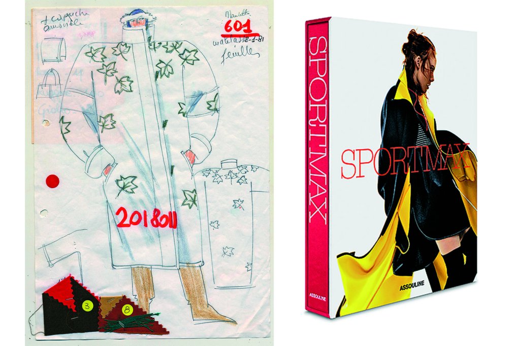 Sportmax Fall-Winter 1981 Sketch (Left) and Anniversary Book (Right)