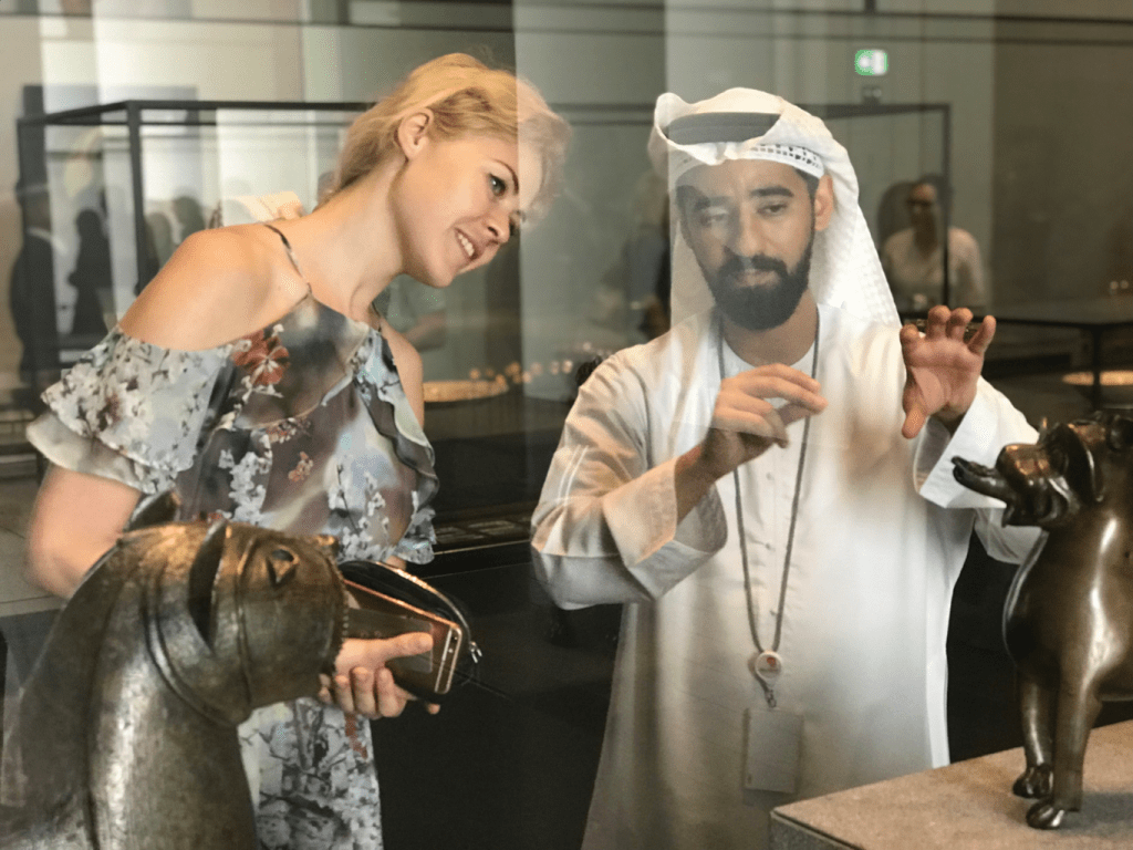 Kristina Moskalenko and Majed Al Hashly, Communications Unit Head (Louvre Abu Dhabi). Photo by Kemal Akhtar